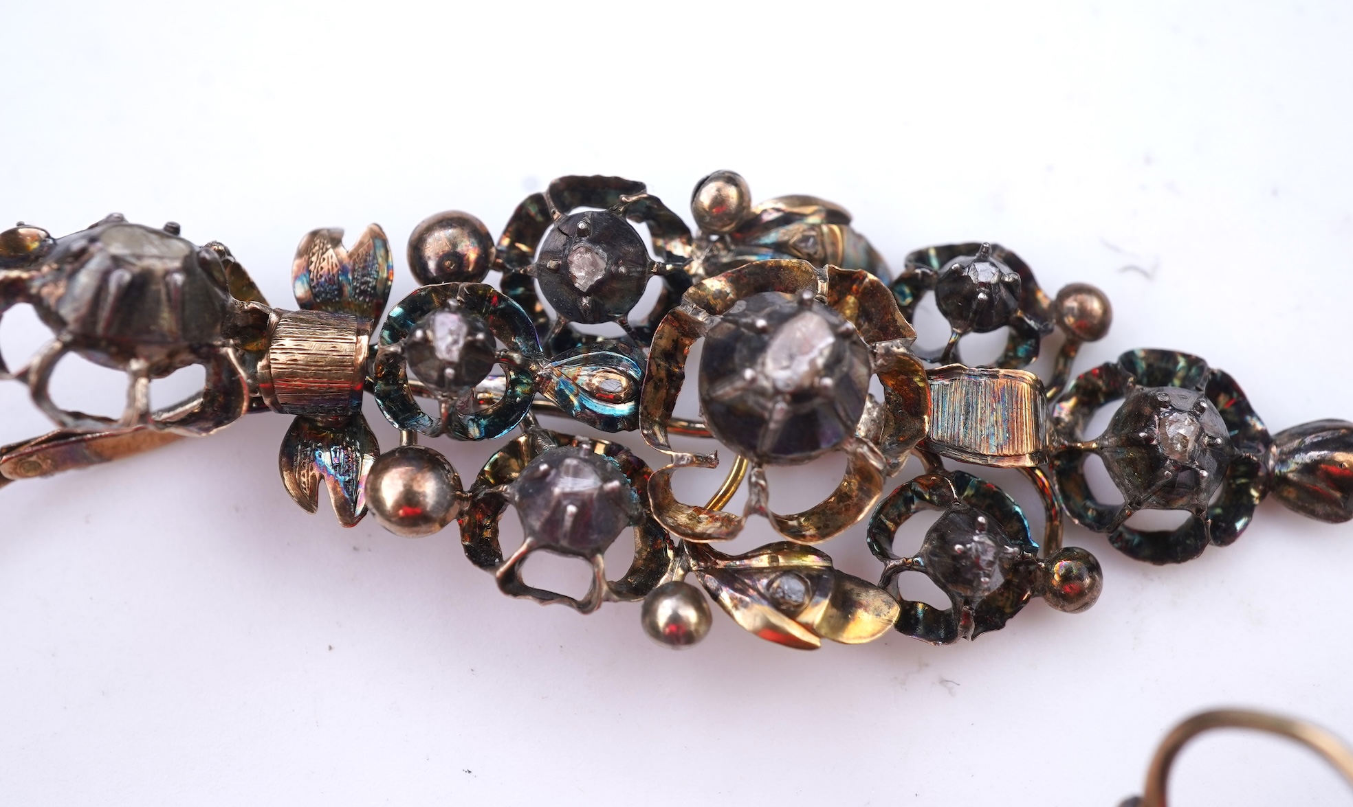 A pair of diamond earrings, probably Southern Italy, 19th century
